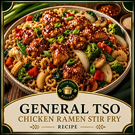 Connie Perry Recipes - General Tso Chicken Ramen Stir Fry
