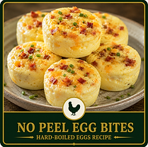 Tender egg bites made from hard-boiled eggs with no peeling needed