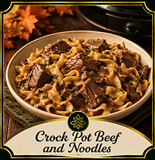 Crock Pot Beef and Noodles with Brown Gravy