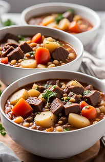 Beef Barley Stew with Potatoes and Carrots