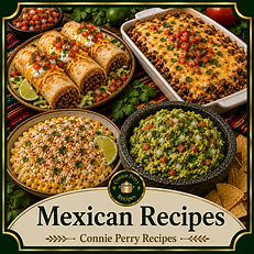 Homemade Mexican recipes including tacos, burritos, casseroles, rice dishes, guacamole, and comforting family favorites
