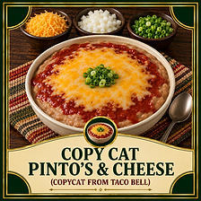 Copycat Taco Bell Pintos and Cheese with Red Sauce