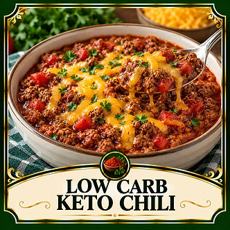 Low Carb Keto Chili with Ground Beef and Cheddar