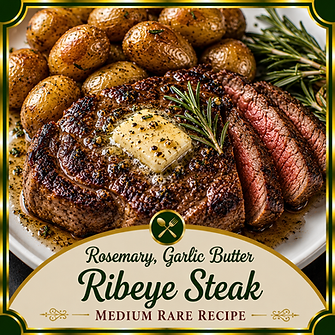 Rosemary Garlic Butter Ribeye Steak