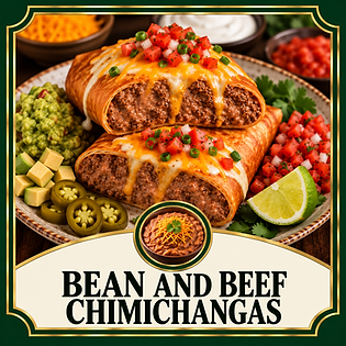Connie Perry Recipes - Bean and Beef Chimichangas