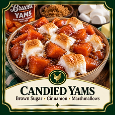 Tender candied yams baked with brown sugar, cinnamon, butter, and marshmallows