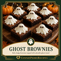 Connie Perry Recipes- Ghost Brownies