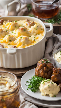 Ranch, Potato, Meatball Casserole