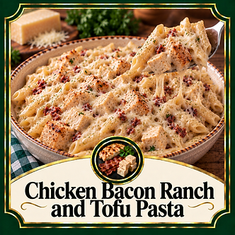 Connie Perry Recipes - Chicken Bacon Ranch and Tofu Pasta