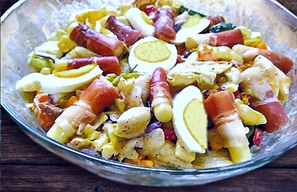 Bacon Prosciutto Salad with sweet Soy Sauce Dressing