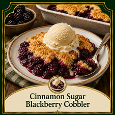 Connie Perry Recipes-Cinnamon Sugar Blackberry Cobbler