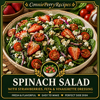 Spinach Salad with Strawberries feta vinaigrette