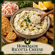 Connie Perry Recipes- Homemade Ricotta Cheese