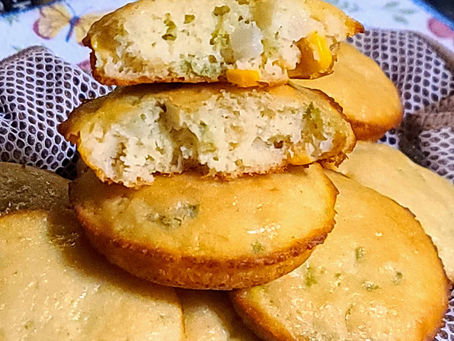 Sweet Jalapeno Onion Cornbread Muffin Tops