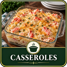 Homemade casserole recipes including cheesy casseroles, chicken casseroles, breakfast bakes, and comforting family dinners