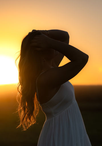 High school senior portrait at sunset in Adel, Iowa