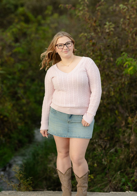 High school senior portrait in Dallas Center, Iowa