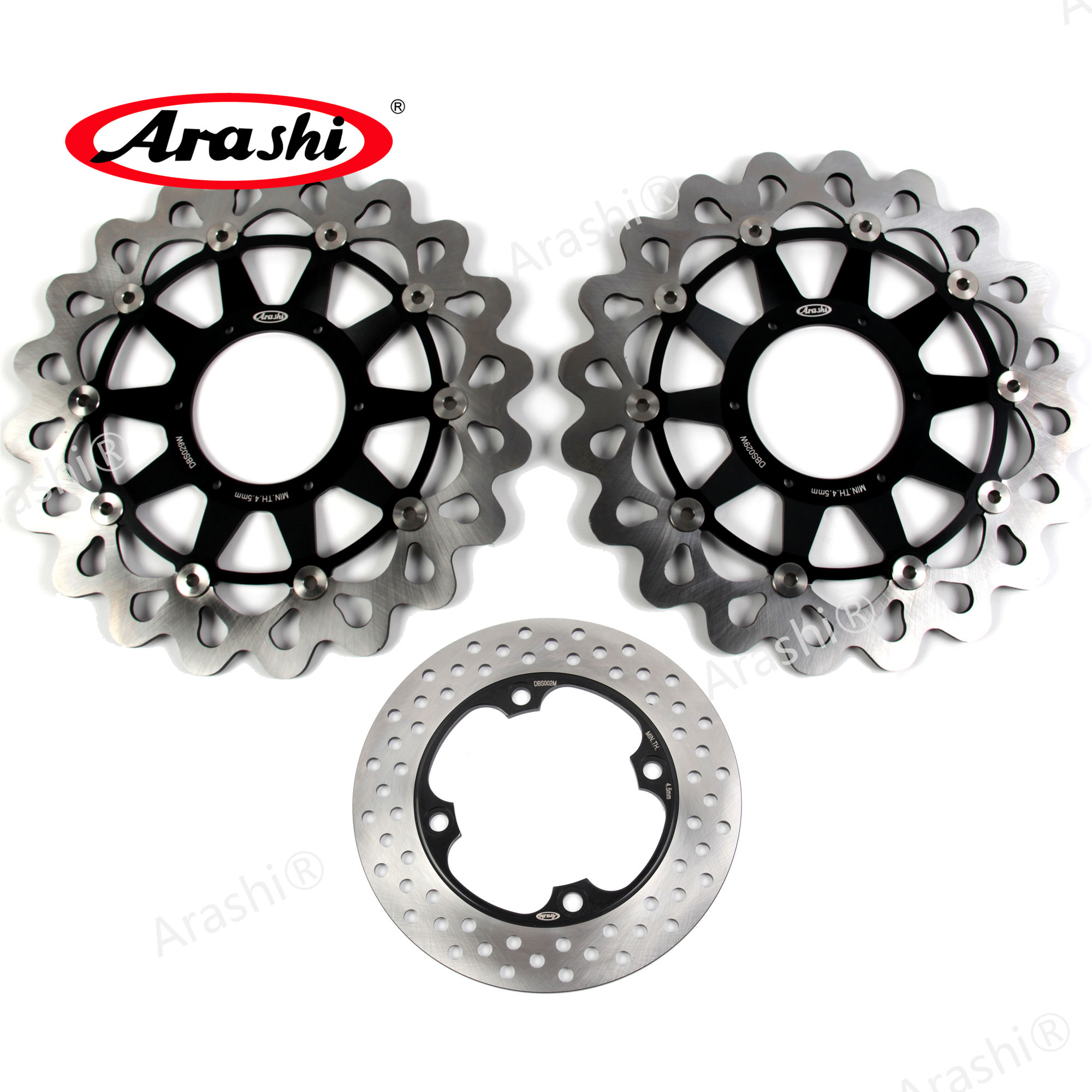 Arashi Front Rear Brake Rotor Set For HONDA VTR SP1 RC52 1000 2000-2004