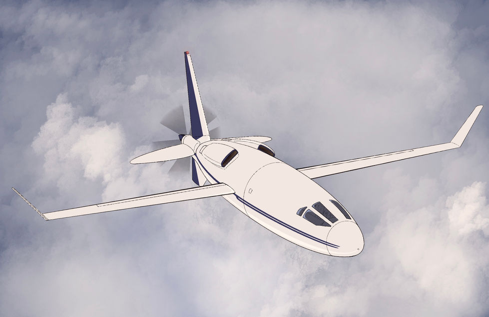 Celera 500 hybrid flow aircraft illustration art artist aviation