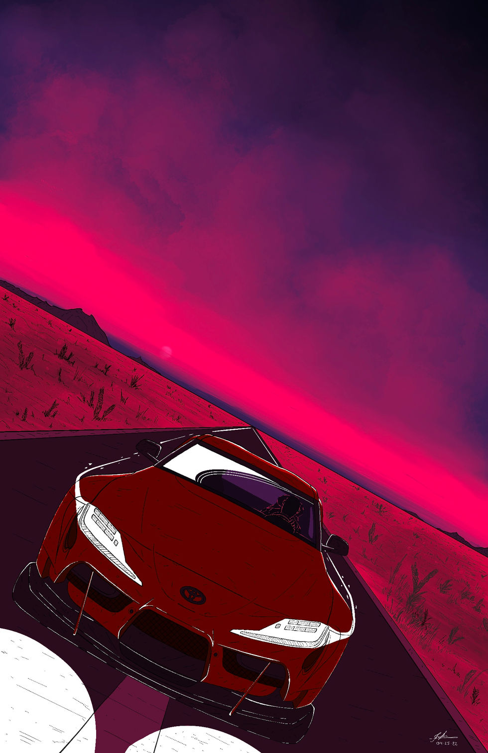 art artist illustration Toyota supra automobile digital illustrator