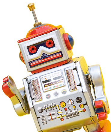 A photo of a toy robot