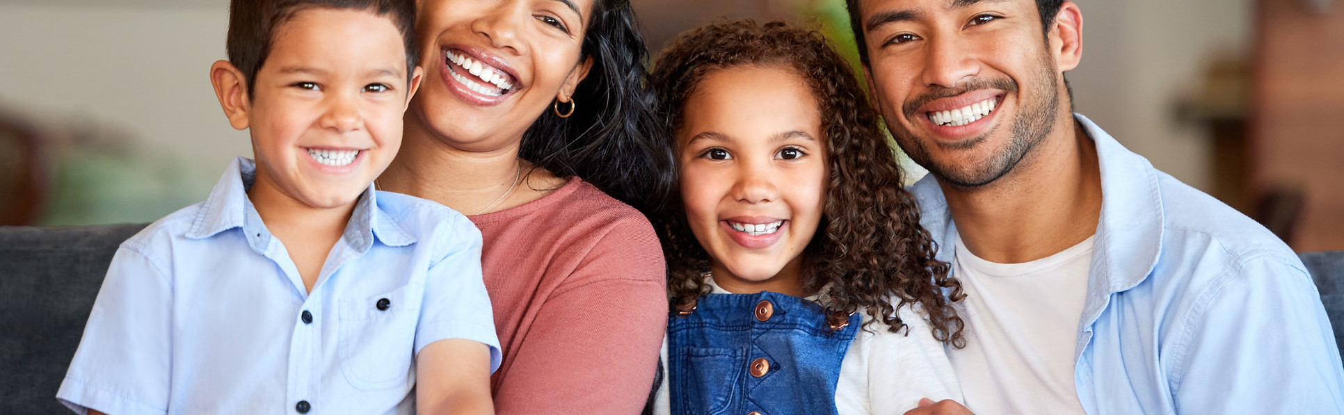 Love, portrait and parents with children