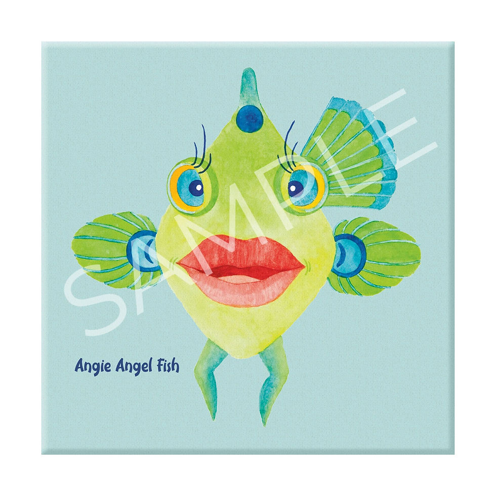 Thumbnail: Angie Angelfish -  Portrait on Wrapped Canvas