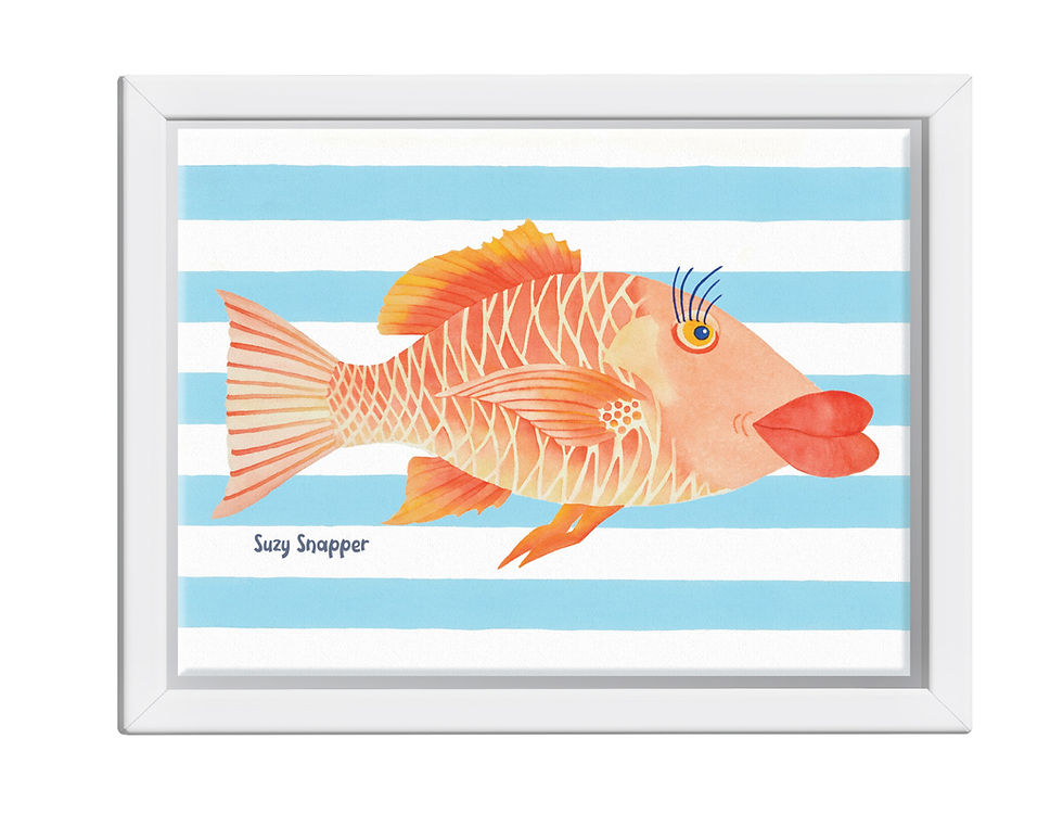 Thumbnail: Suzy Snapper Right Profile -  Framed Canvas