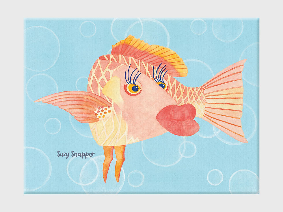 Thumbnail: Suzy Snapper Turning Right -  Wrapped Canvas