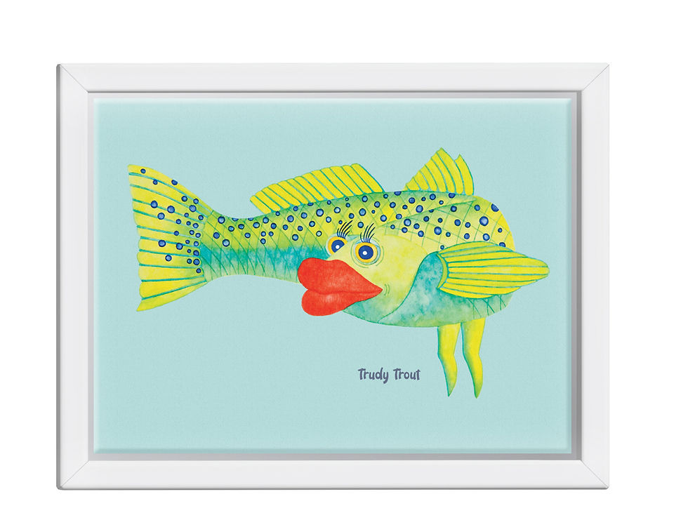 Thumbnail: Trudy Trout, Turning Left -  Framed Canvas