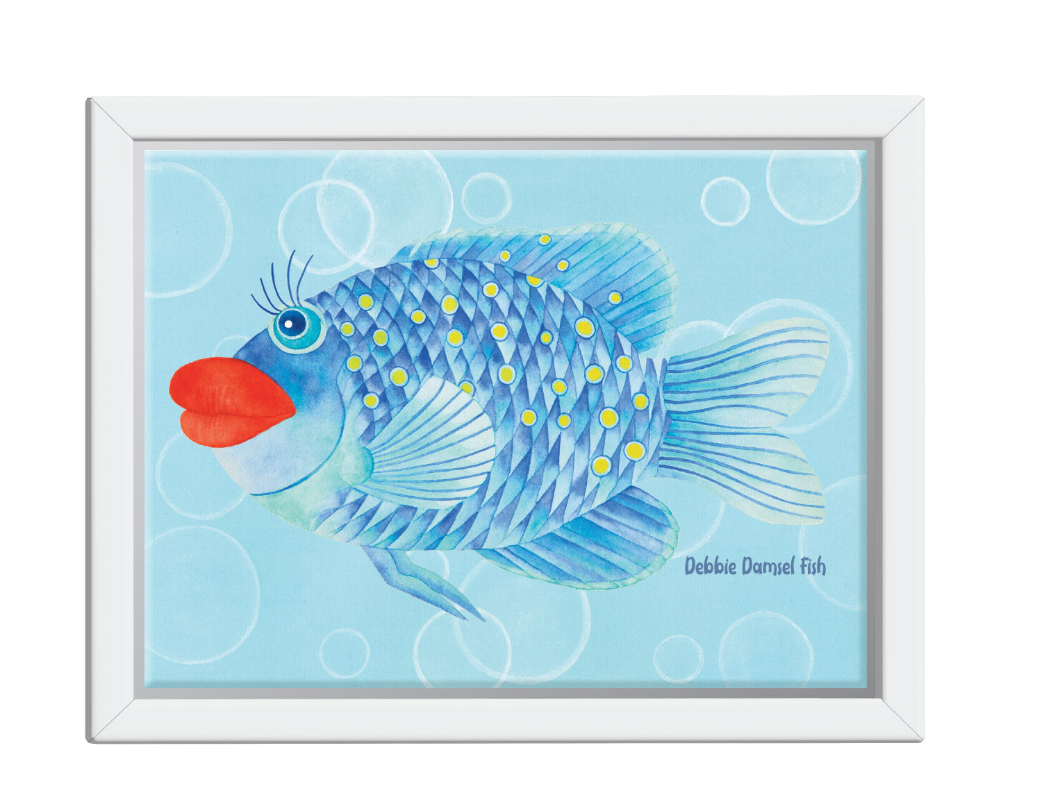 Debbie Damsel Fish, Left Profile - Framed Canvas