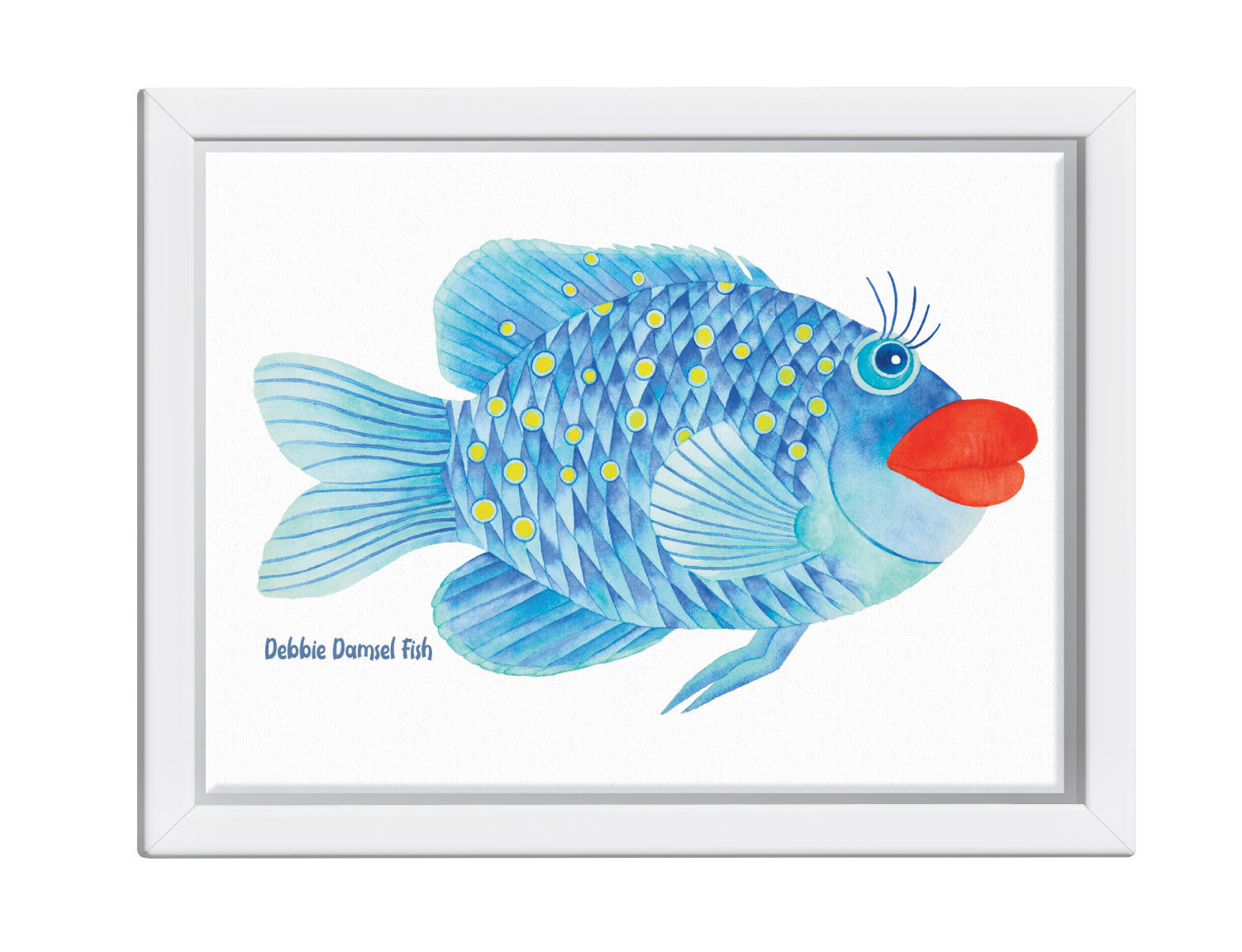 Debbie Damsel Fish Right Profile -  Framed Canvas