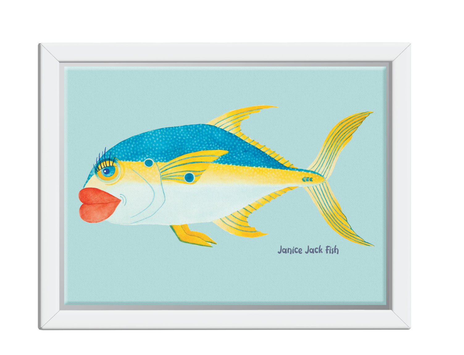 Janice Jack Fish, Left Profile - Framed Canvas
