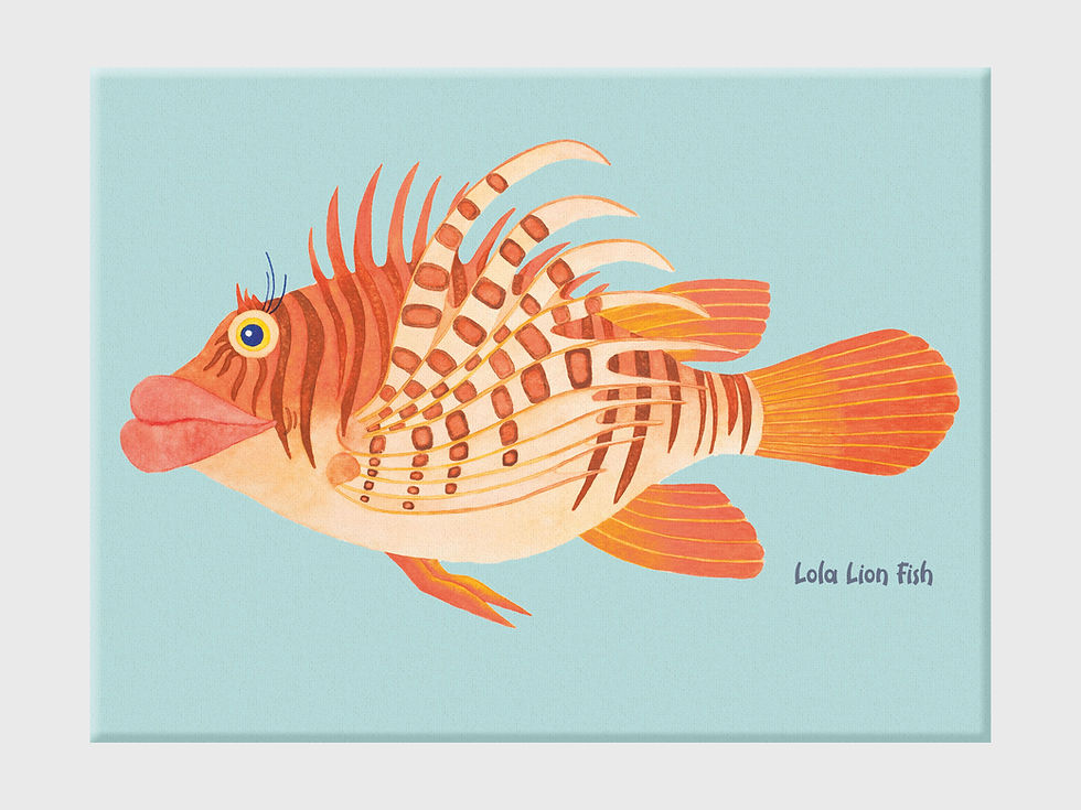 Thumbnail: Lola Lion Fish  Left Profile -  Wrapped Canvas