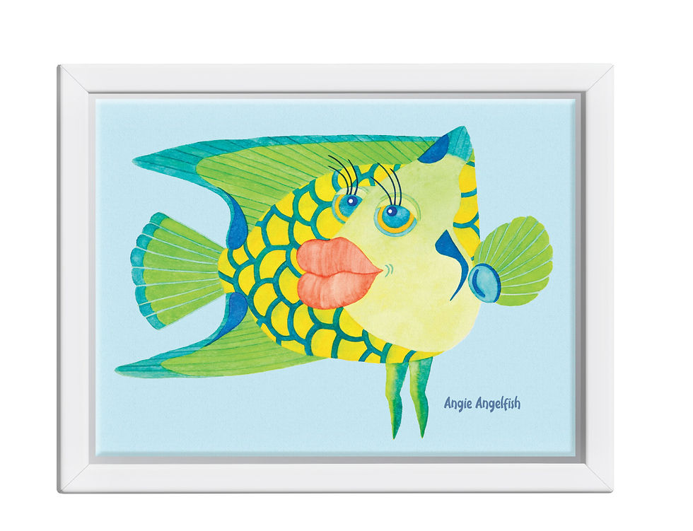 Thumbnail: Angie Angelfish, Turning Left -  Framed Canvas