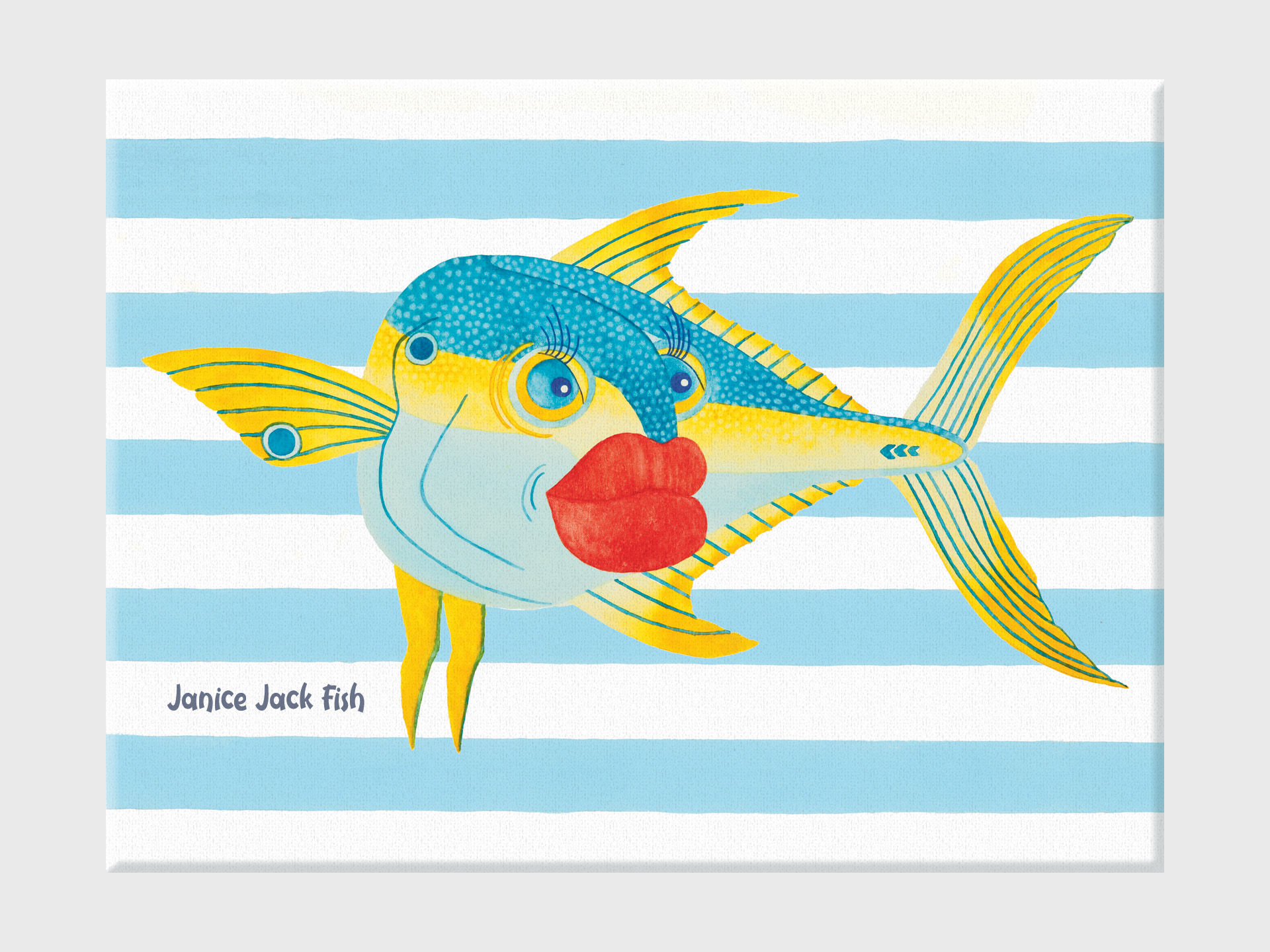 Janice Jack Fish Turning Right -  Wrapped Canvas
