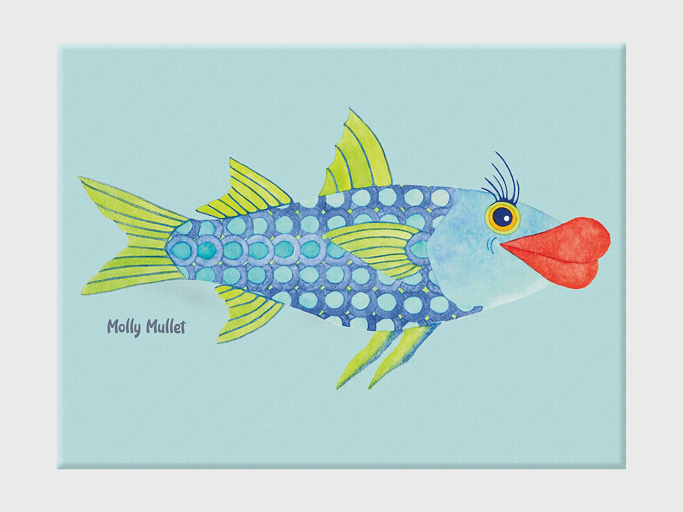 Thumbnail: Molly Mullet, Right Profile -  Wrapped Canvas