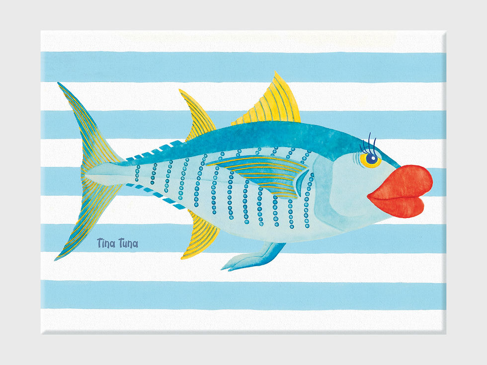 Thumbnail: Tina Tuna, Right Profile -  Wrapped Canvas