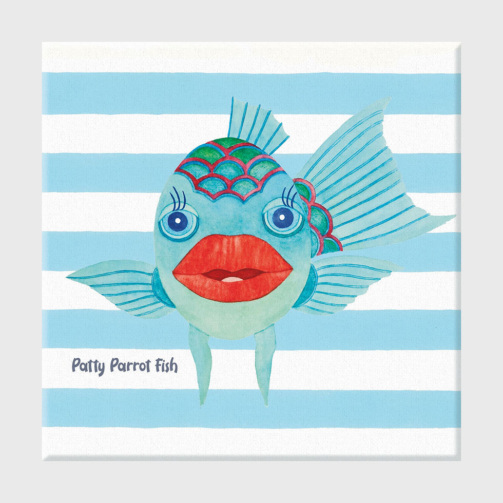 Thumbnail: Patty Parrot Fish -  Portrait on Wrapped Canvas