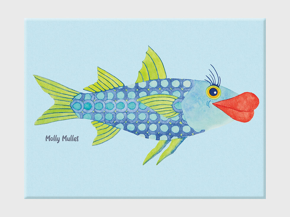 Thumbnail: Molly Mullet, Right Profile -  Wrapped Canvas