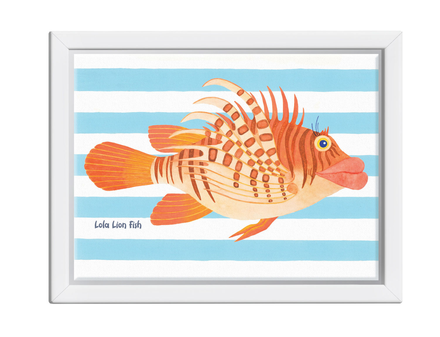 Lola Lion Fish Right Profile - Framed Canvas