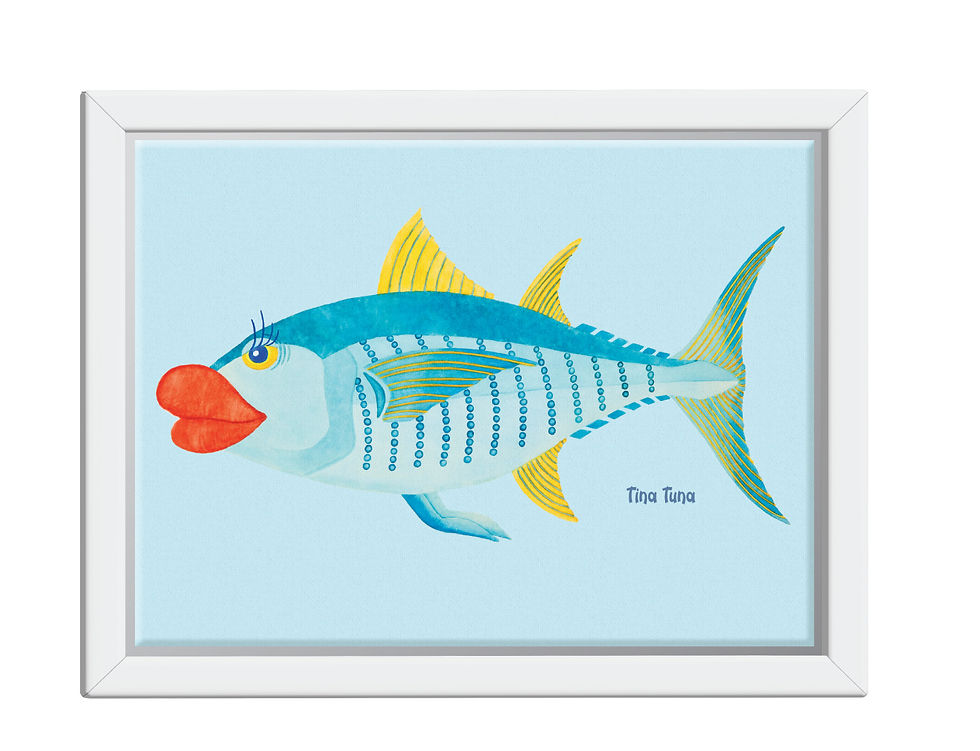 Thumbnail: Tina Tuna, Left Profile -  Framed Canvas