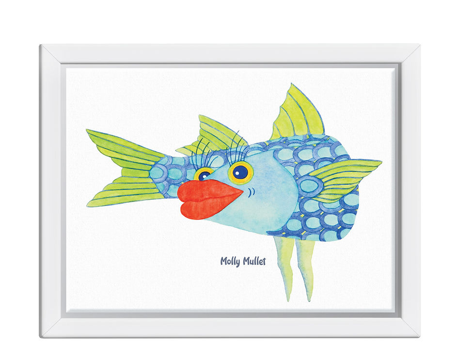 Thumbnail: Molly Mullet, Turning Left -  Framed Canvas