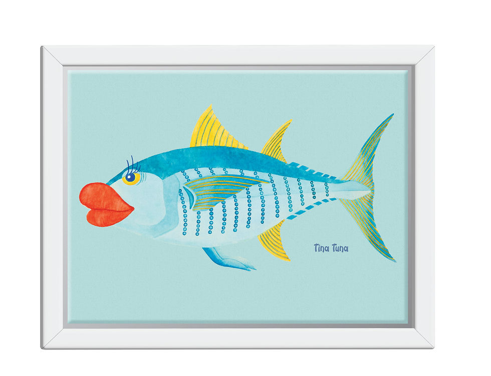 Thumbnail: Tina Tuna, Left Profile -  Framed Canvas