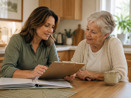 a certified aging in place specialist working with an elderly client
