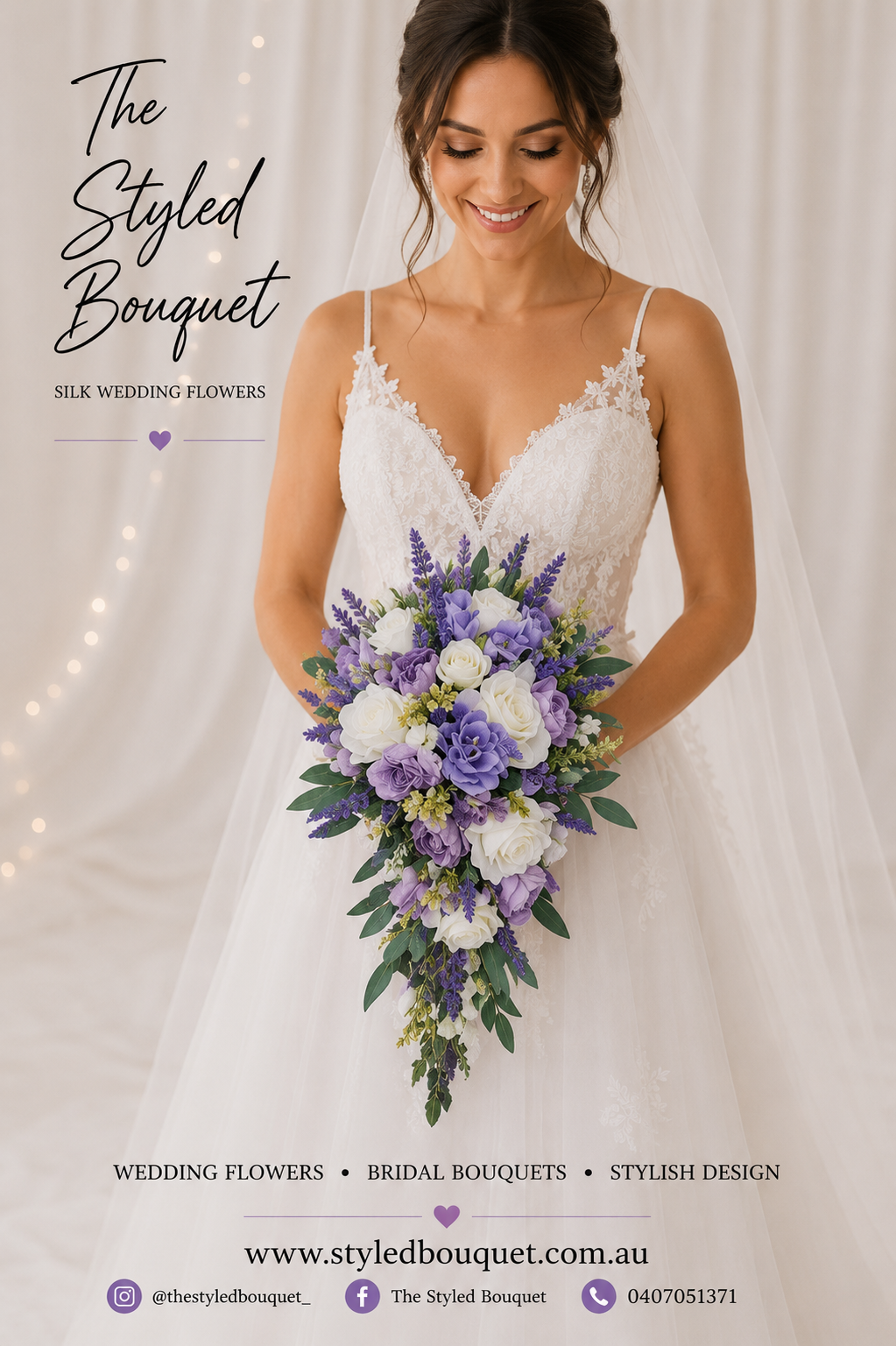 White Rose & Purple Bridal Package