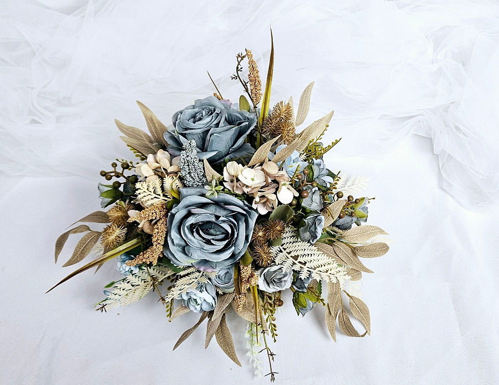 Thumbnail: Rustic Blue Boho Bridal Set