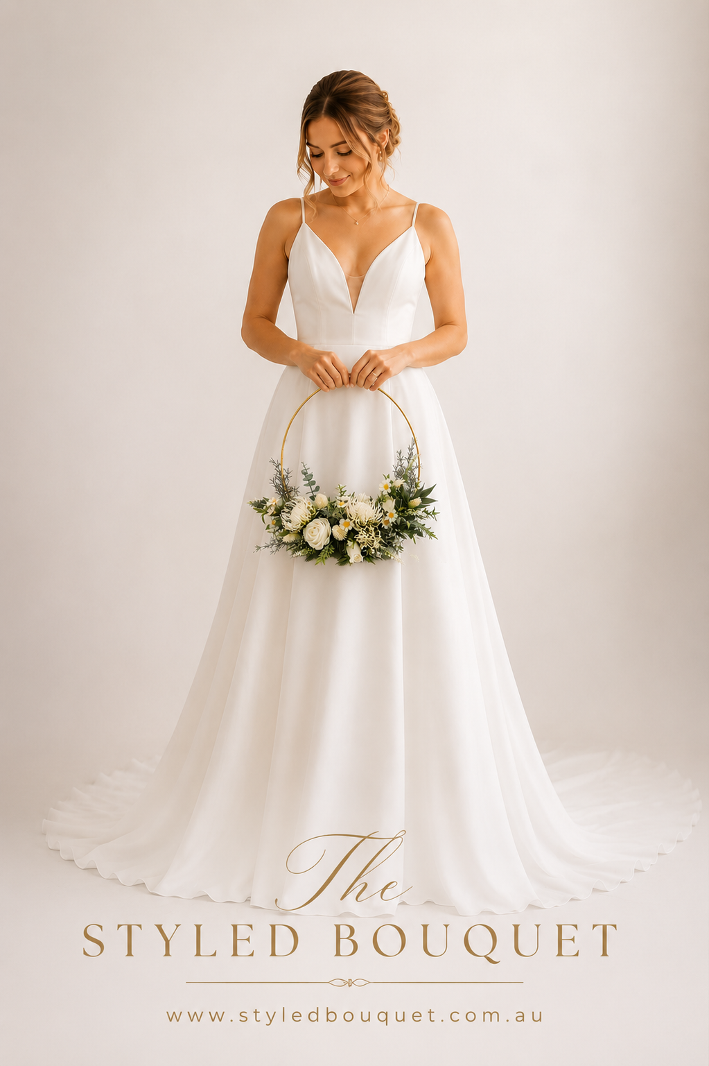 White Bushland - Circle of Life Hoop Bouquet
