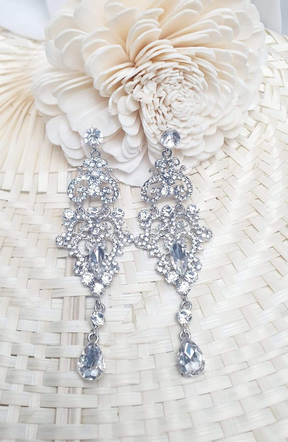 Thumbnail: Crystal Swirl Drop Earrings