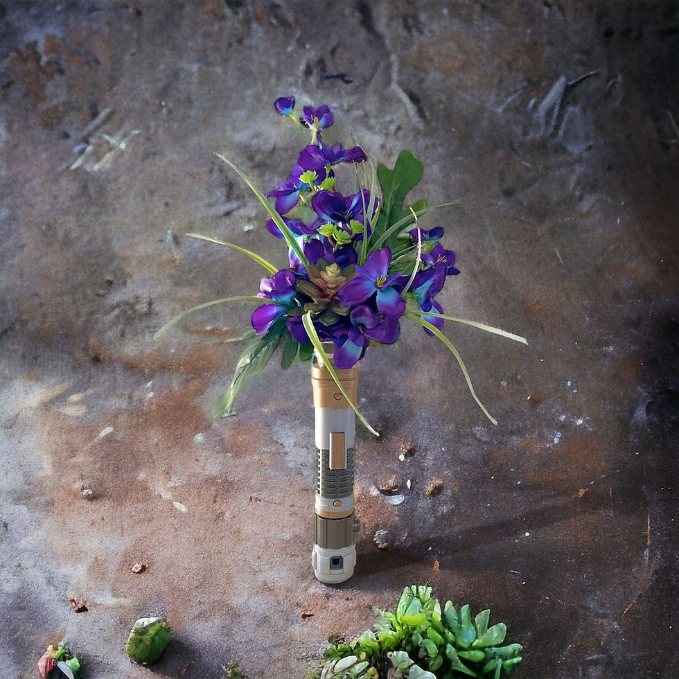 Thumbnail: Purple Orchid Lightsaber Bridesmaid Bouquet